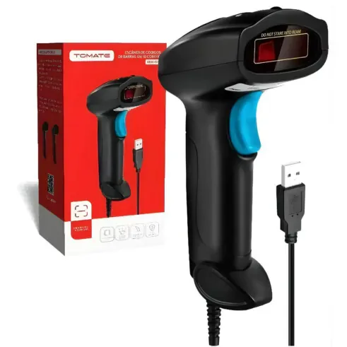 LEITOR DE CÓDIGO DE BARRAS TOMATE MDK101 USB 1D LASER AZUL