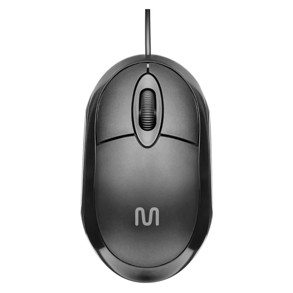 MOUSE COM FIO MULTI CLASSIC BOX USB 1200 DPI COM DESIGN COMPACTO E CABO DE 1,2M – PRETO MO300